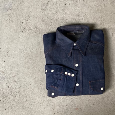 1950's TURNER TOGS Denim Western L/S Shirt Deadstock