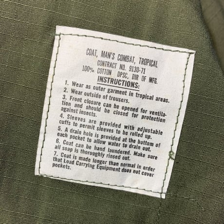 1970's US.ARMY Jungle Fatigue 4th Jacket Deadstock