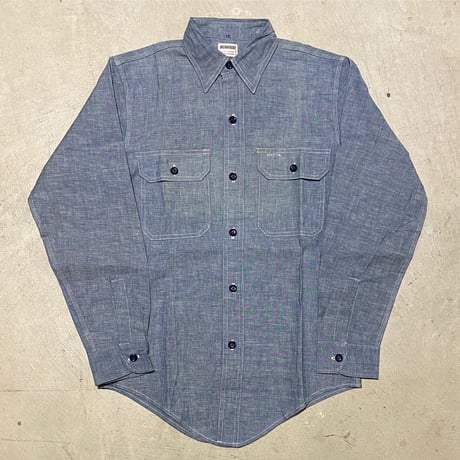 1960's BROADCASTER Chambray L/S Shirt Deadstock