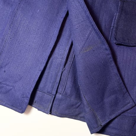 1940's French Military Herringbone Linen Jacket Deadstock