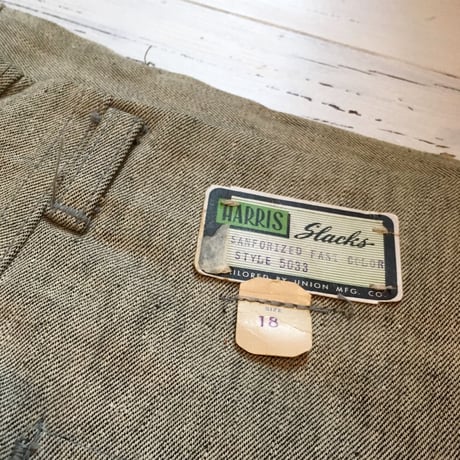 1950's HARRIS Cotton Trousers Deadstock