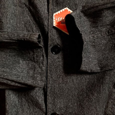 1950's French Unknown Black Chambray Atelier Coat