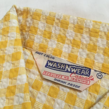 1950's WASH'N WEAR Seersucker S/S Shirt Deadstock