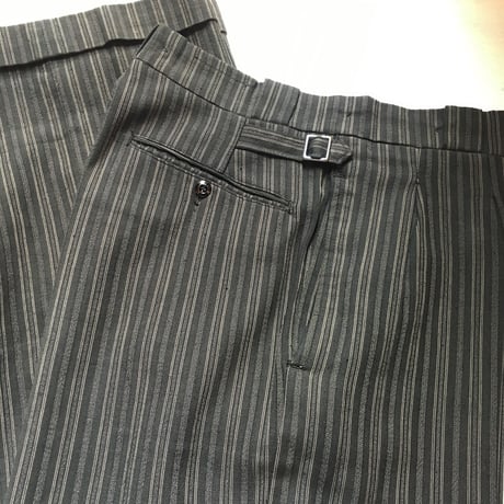 1930〜40's French Unknown Cotton Stripe Trousers