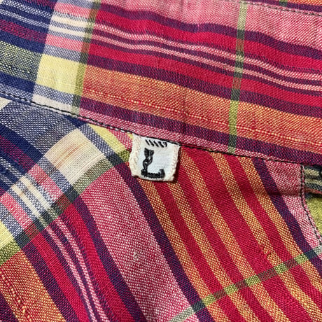 1970's the Narragansett Indian Madras Pullover S/S Shirt