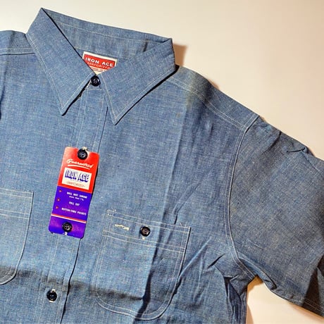 1960's IRON ACE Chambray L/S Shirt Deadstock