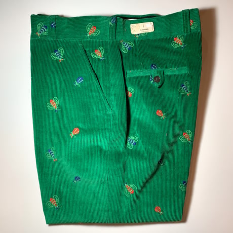 1960's〜 JOHN HORAN Corduroy Embroidery Trousers Deadstock