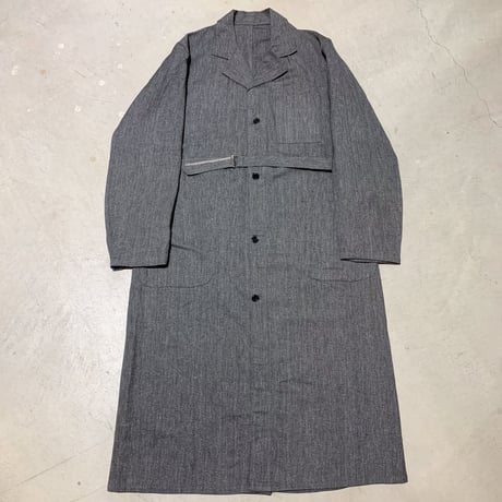 1950's French Unknown Black Chambray Atelier Coat