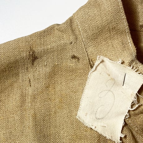 1930〜40's Germany Navy Herringbone Linen Smock Deadstock