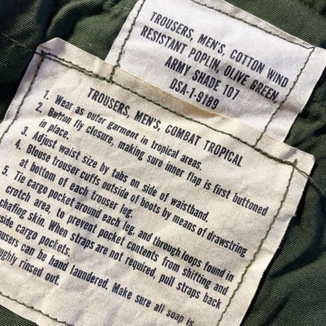 1960's US.ARMY Jungle Fatigue 2nd Trousers