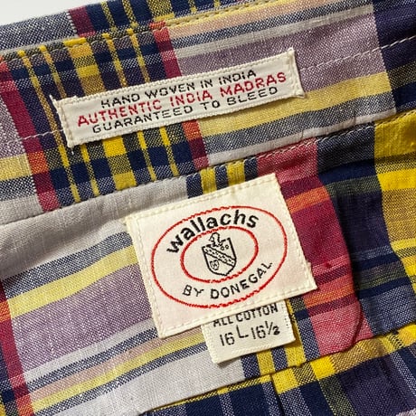 1960's DONEGAL Indian Madras L/S Shirt Deadstock