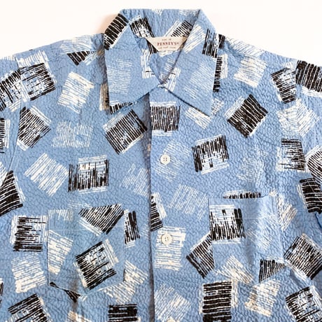1950's PENNEY'S Seersucker S/S Shirt Deadstock