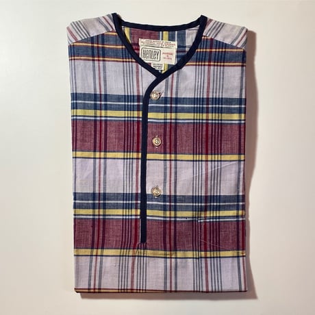 1960's DONEGAL Indian Madras Henleyneck S/S ShirtDeadstock
