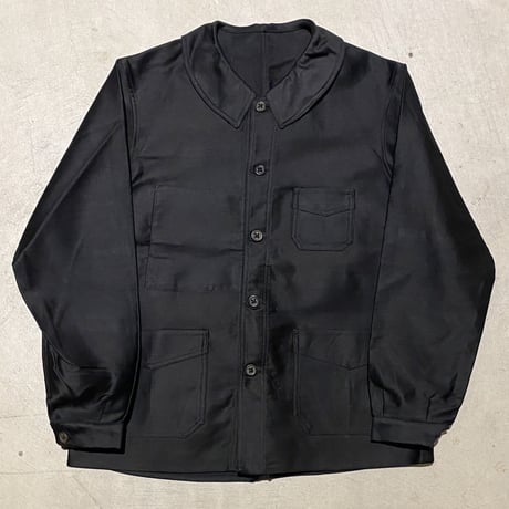 1940's LE MONTAGNARD Black Moleskin Jacket Deadstock