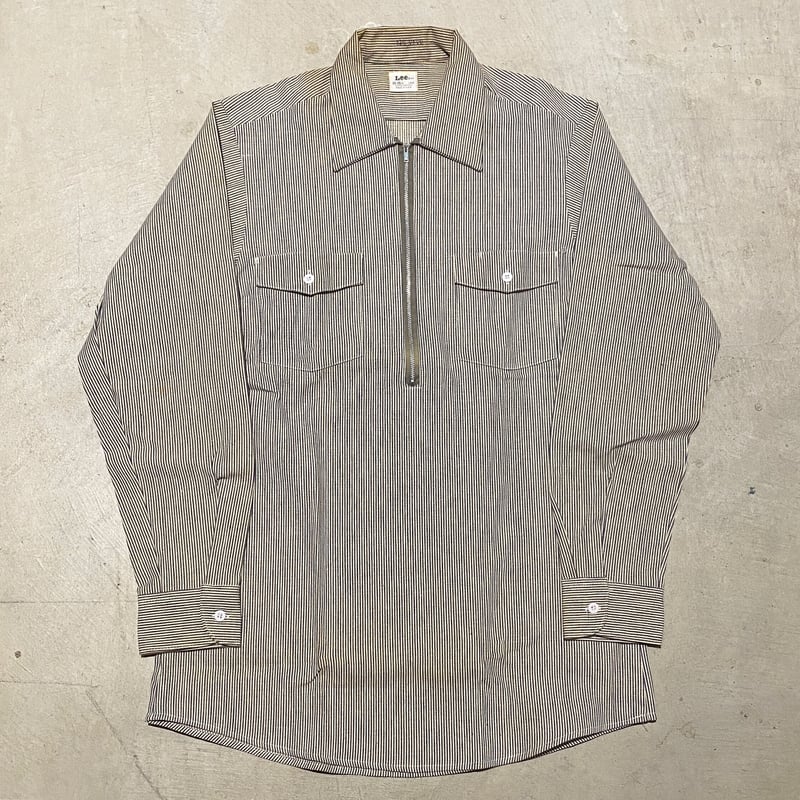 Sale【Vintage・USA製】60s Leeヒッコリー ハーフジップシャツ