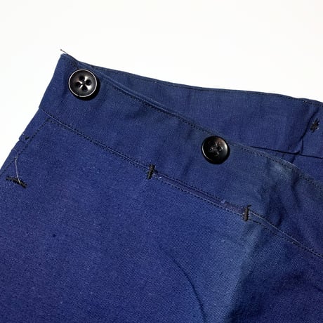 1930's French Unknown Indigo Cotton&Linen Trousers Deadstock