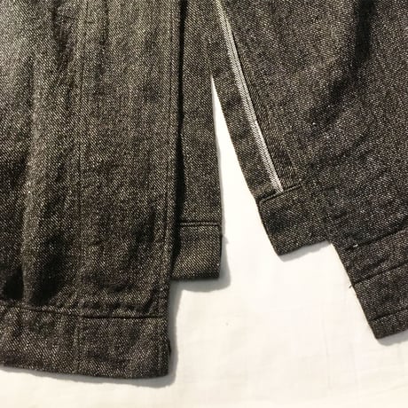 1950's French Unknown Black Chambray Atelier Coat