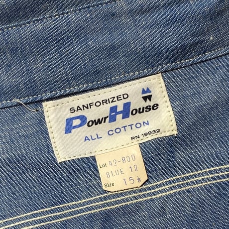1950's〜 Powr House Chambray L/S Shirt Deadstock