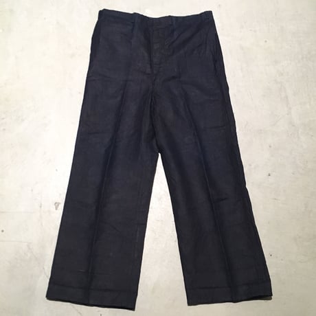 1950's Belgie Unknown Indigo Linen Trousers