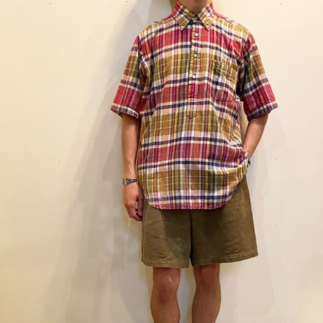 1970's the Narragansett Indian Madras Pullover S/S Shirt
