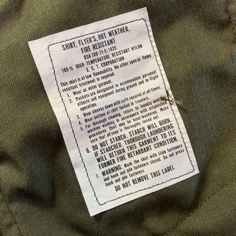 1970's US.ARMY  Heli-Crew L/S Shirt Deadstock