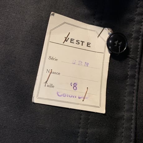 1950's VEST E Black Moleskin Jacket Deadstock