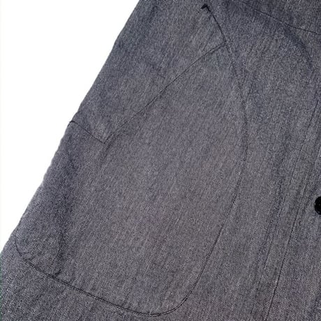 1950's FOR TISS GARANTI BOUSSAC Black Chambray Atelier Coat