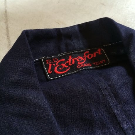 1940's French Indigo Linen Work Jacket Deadstock