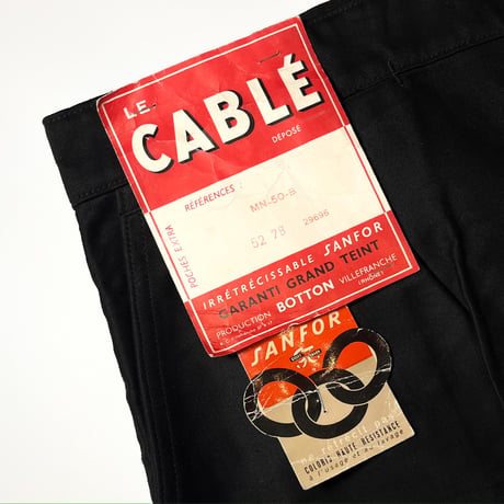 1950's LE CABLE Black Moleskin Trousers Deadstock