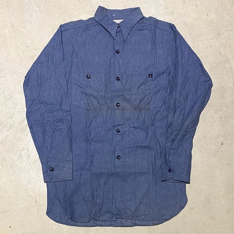 1940〜50's SKYTONE Purple Chambray L/S Shirt Deadstock