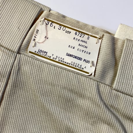 1960's Unknown Tapered Pants Deadstock