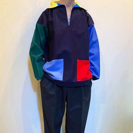 1970〜80's NEWLYN Crazy Pattern Fisherman Smock