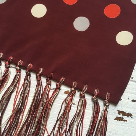 1950's Unknown Mulch Dots Rayon Scarf
