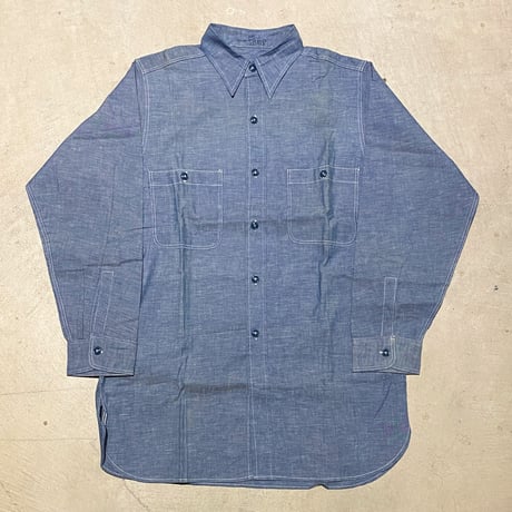1940's〜 US.NAVY Chambray L/S Shirt Deadstock