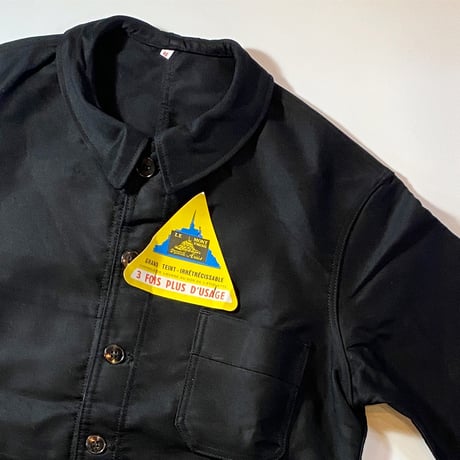 1940〜50's LE MONT ST MICHEL Black Moleskin Jacket Deadstock