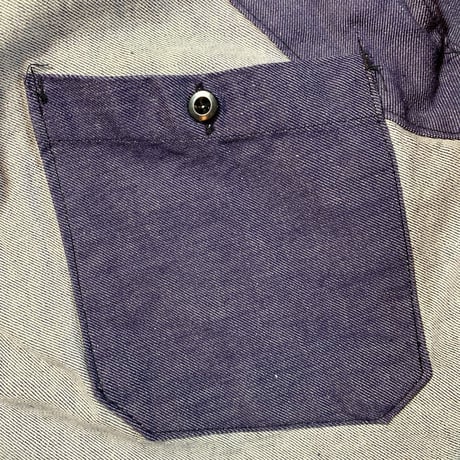 1970's French Navy Denim Sailor L/S Shirt