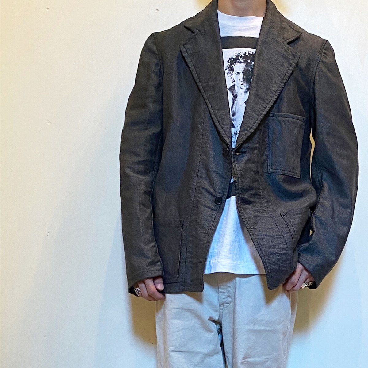 40s ビンテージ stifel プリント ストライプ プリズナージャケット 40'S US MILITARY・SHAWL COLLAR STRIPE DENIM JACKET | SPECIAL