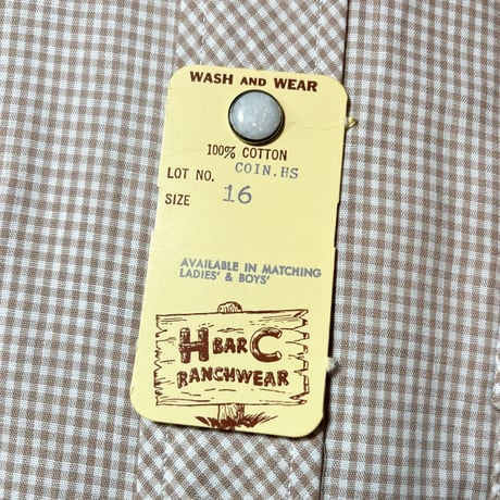 1960's H BAR C Western S/S Shirt Deadstock
