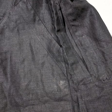 1940's A.BOHUON Black Linen Coat Deadstock