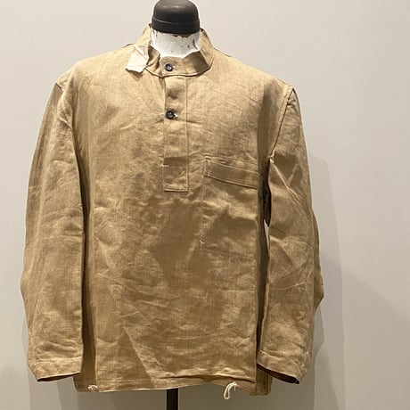1930〜40's Germany Navy Herringbone Linen Smock Deadstock