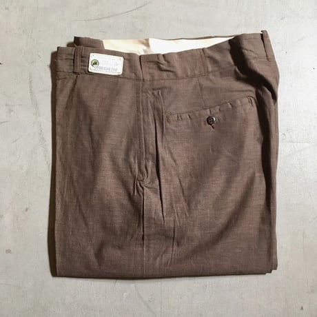 1950's OVER THE TOP Brown Chambray Trousers Deadstock
