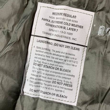2000's US.Military ECWCS Gen3 Level7 Primaloft Jacket Deadstock