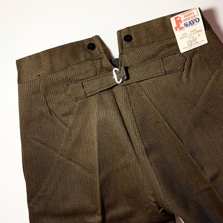 1940's〜 SAVO Brown Pique Trousers Deadstock