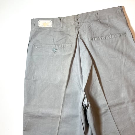 1940〜50's Unknown Gray Matt Cotton Trousers Deadstock