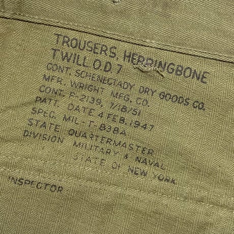 1950's US.ARMY M-47 Herringbone Trousers Deadstock