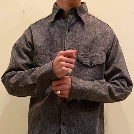 1950's SUPER PIONEER Black Chambray L/S Shirt