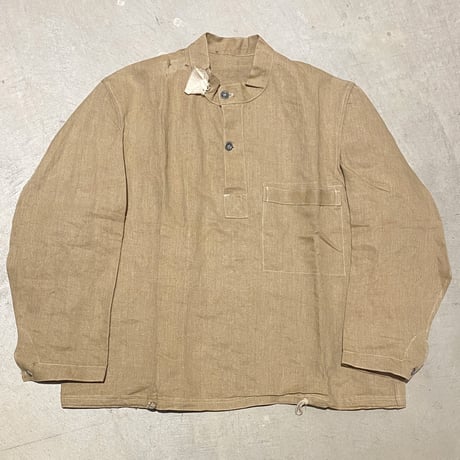 1930〜40's Germany Navy Herringbone Linen Smock Deadstock