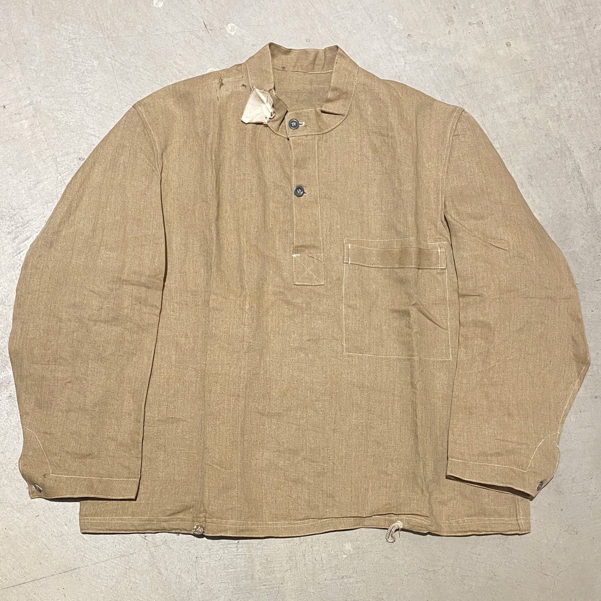 1930〜40's Germany Navy Herringbone Linen Smock