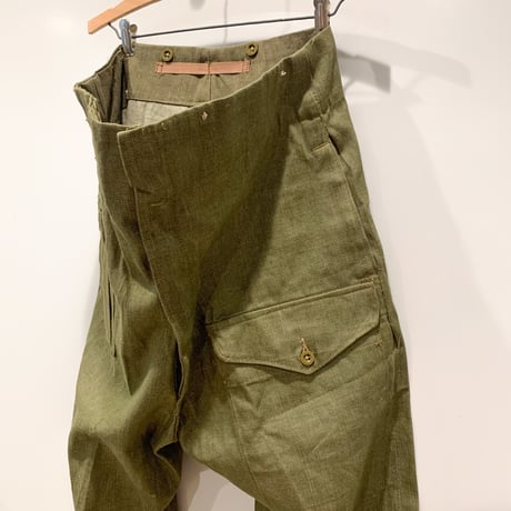 1950's British Army Green Denim Trousers Deadstock