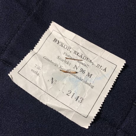 1950's Swedish Military Wool Trousers Deadstock